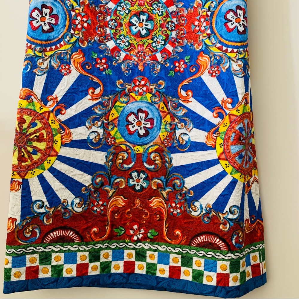 Dolce & Gabbana Majolica Print Mini Dress Size 36 XS Multicolor Sicily Italy - Picture 8 of 11